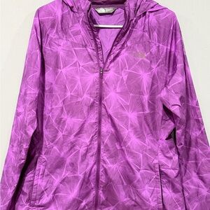 The North Face Purple Geometric Print Windbreaker Jacket - L